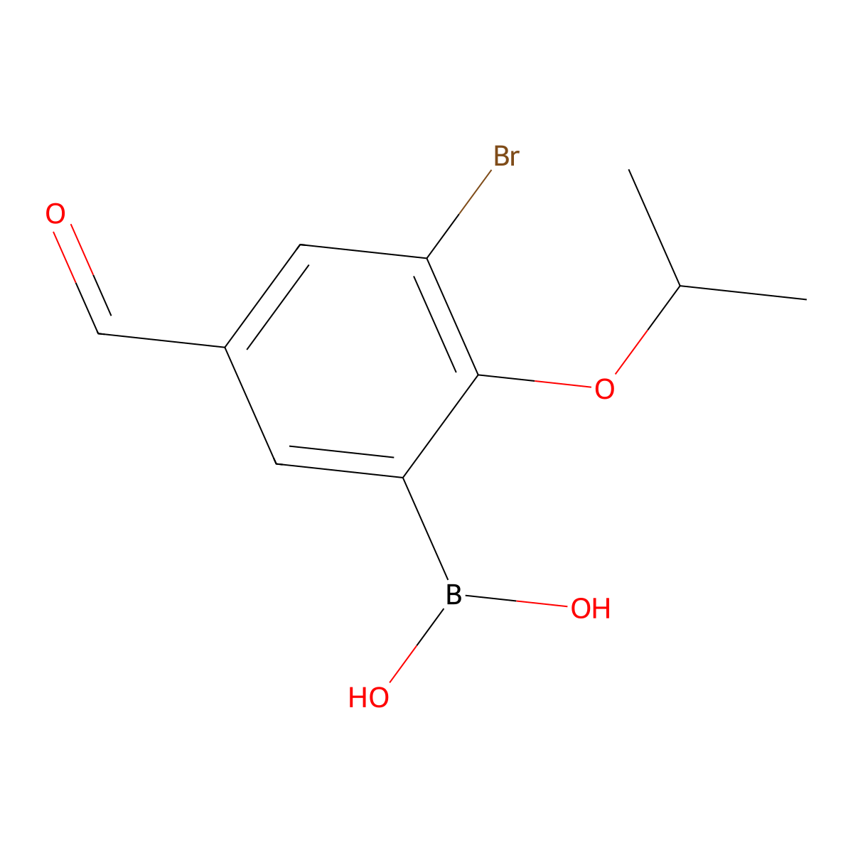3-Bromo-2-isopropoxy-5-formylphenylboronic acid molecular structure, CAS 1072951-86-0