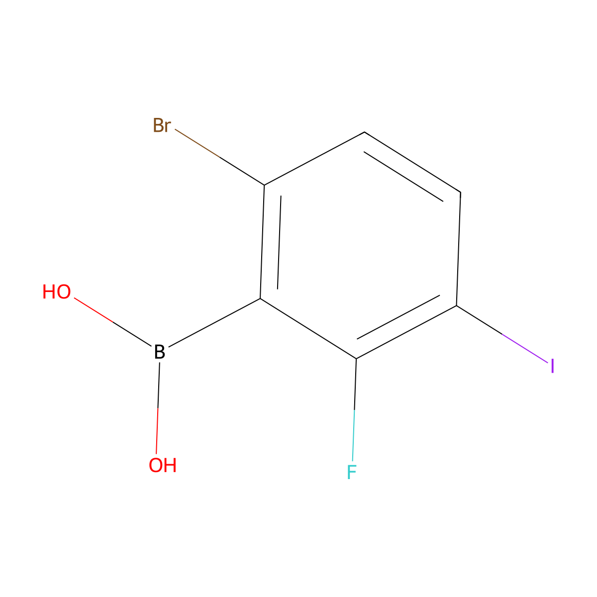 (6-Bromo-2-fluoro-3-iodophenyl)boronic acid molecular structure, CAS 1072951-90-6