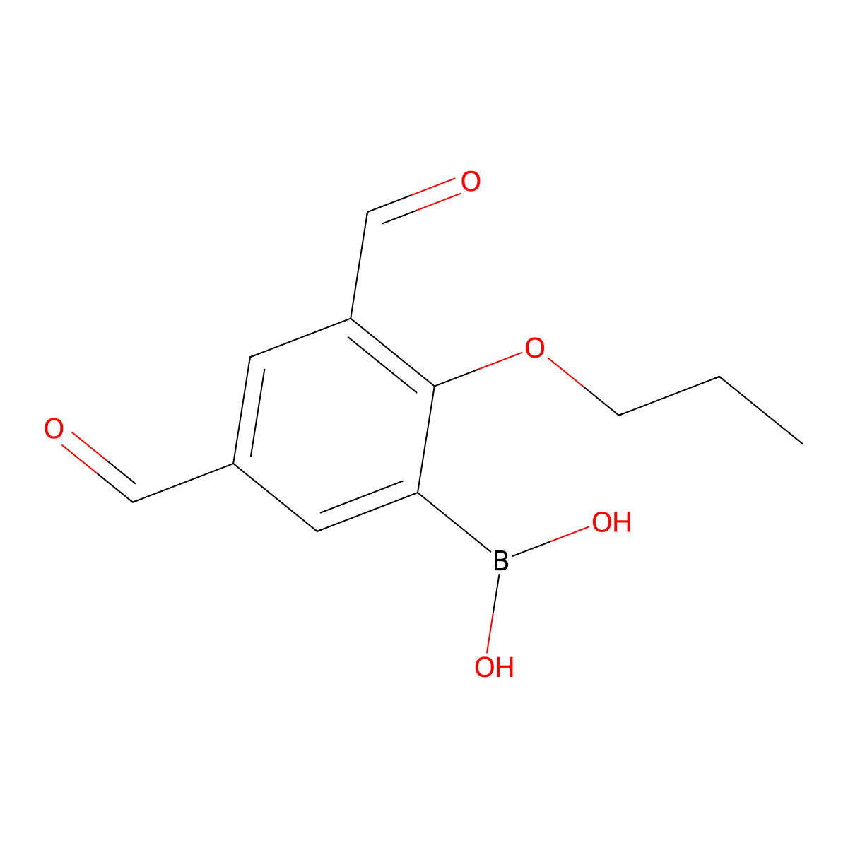 (3,5-Diformyl-2-propoxyphenyl)boronic acid molecular structure, CAS 1072951-92-8