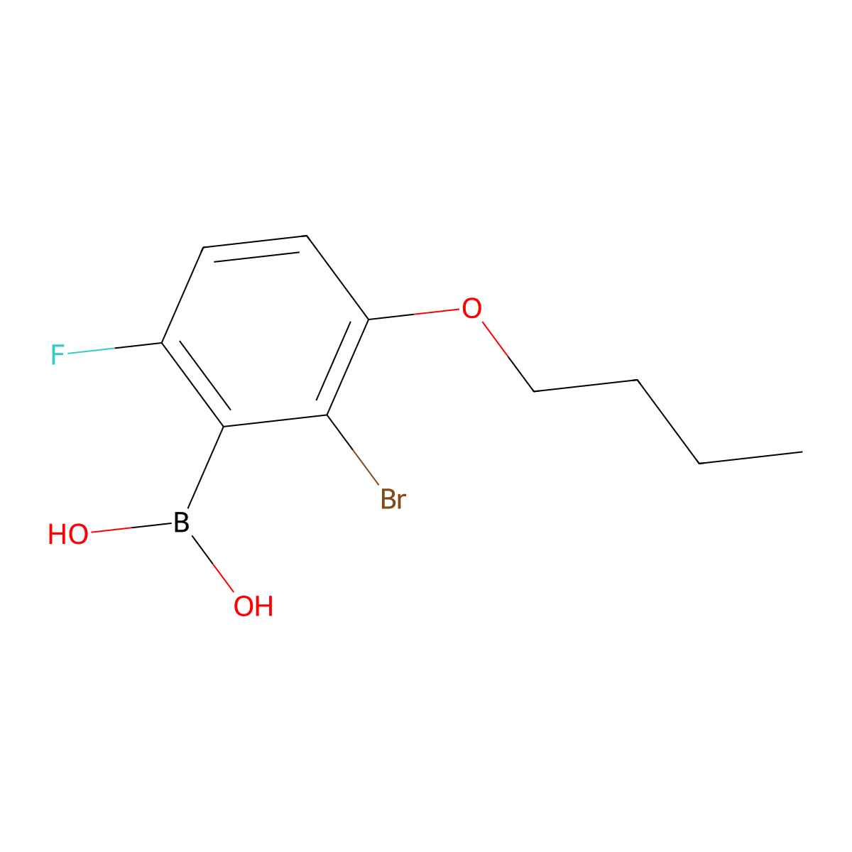 2-Bromo-3-butoxy-6-fluorophenylboronic acid molecular structure, CAS 1072951-95-1