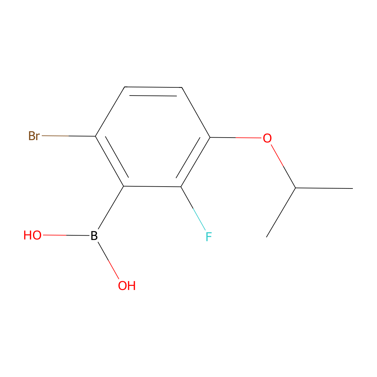 6-Bromo-2-fluoro-3-isopropoxyphenylboronic acid molecular structure, CAS 1072951-99-5