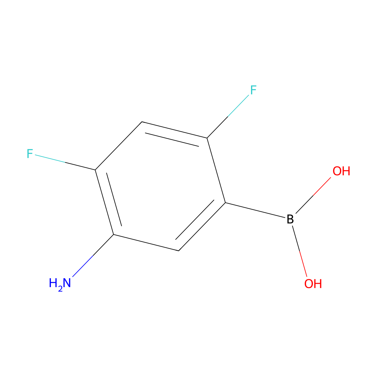 (5-Amino-2,4-difluorophenyl)boronic acid molecular structure, CAS 1072952-05-6