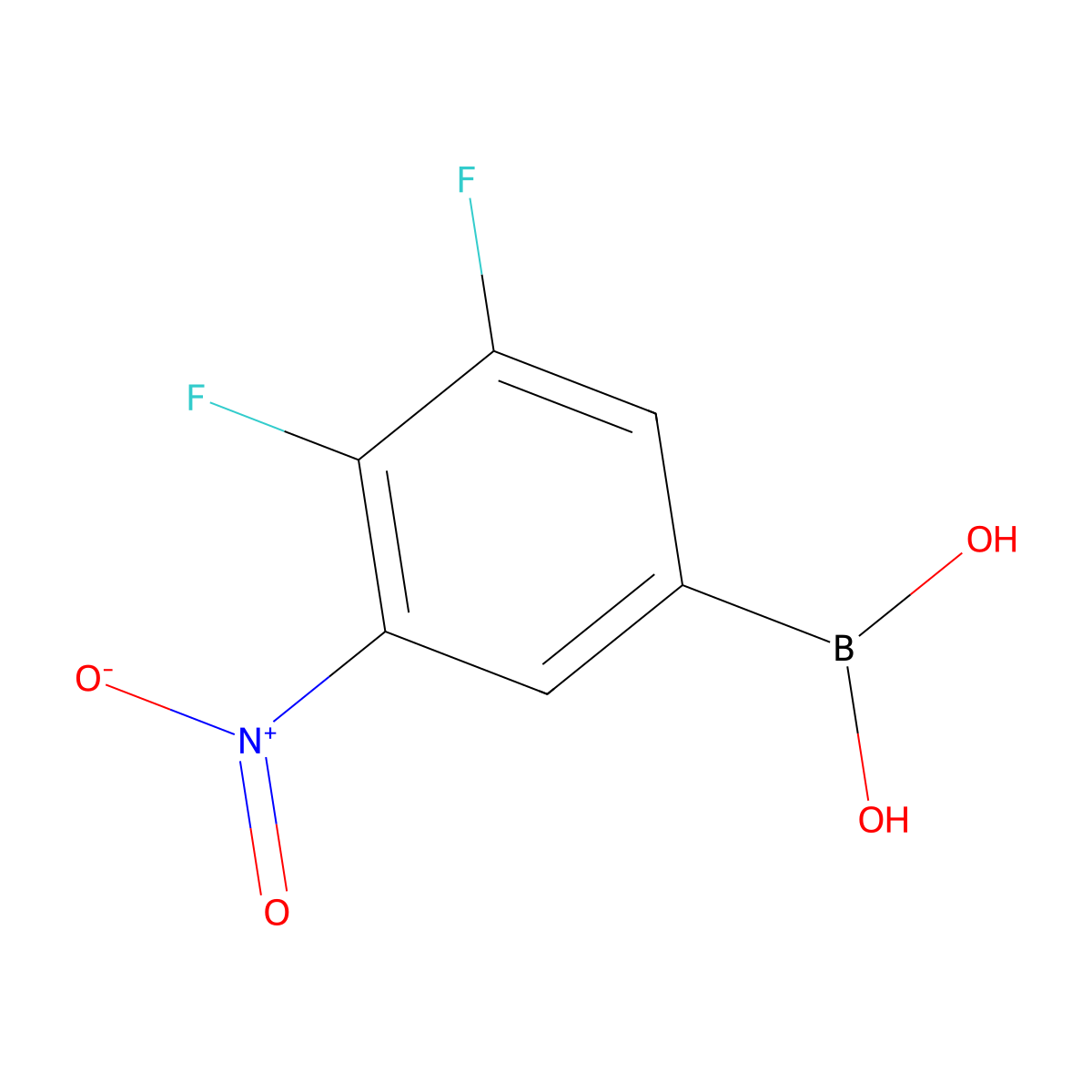 3,4-Difluoro-5-nitrophenylboronic acid molecular structure, CAS 1072952-06-7