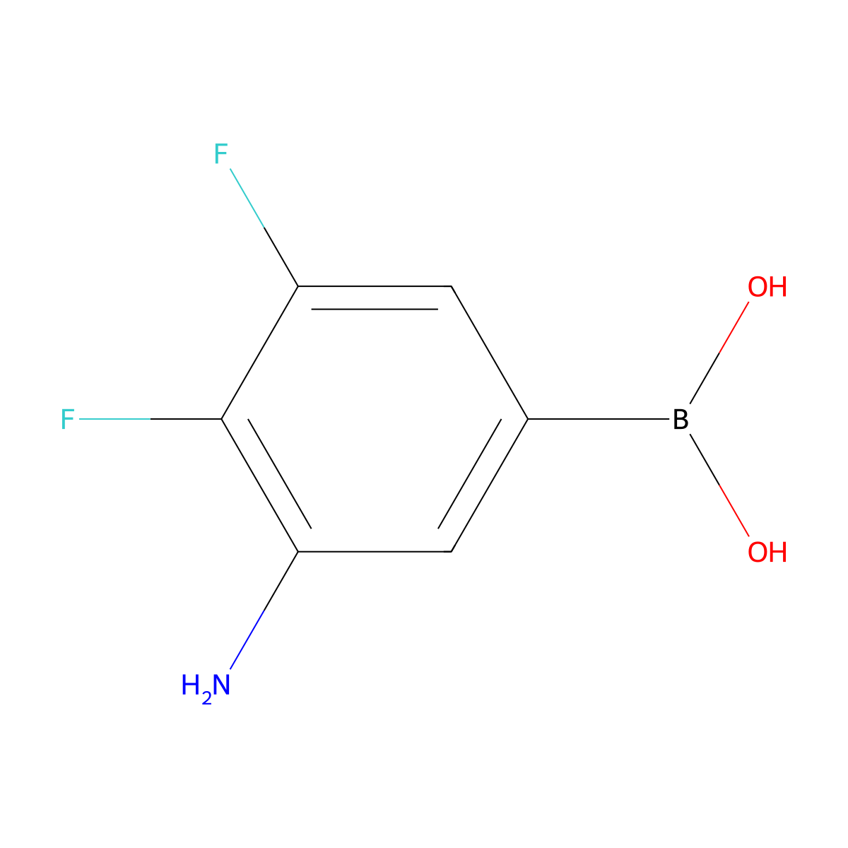 (3-Amino-4,5-difluorophenyl)boronic acid molecular structure, CAS 1072952-10-3