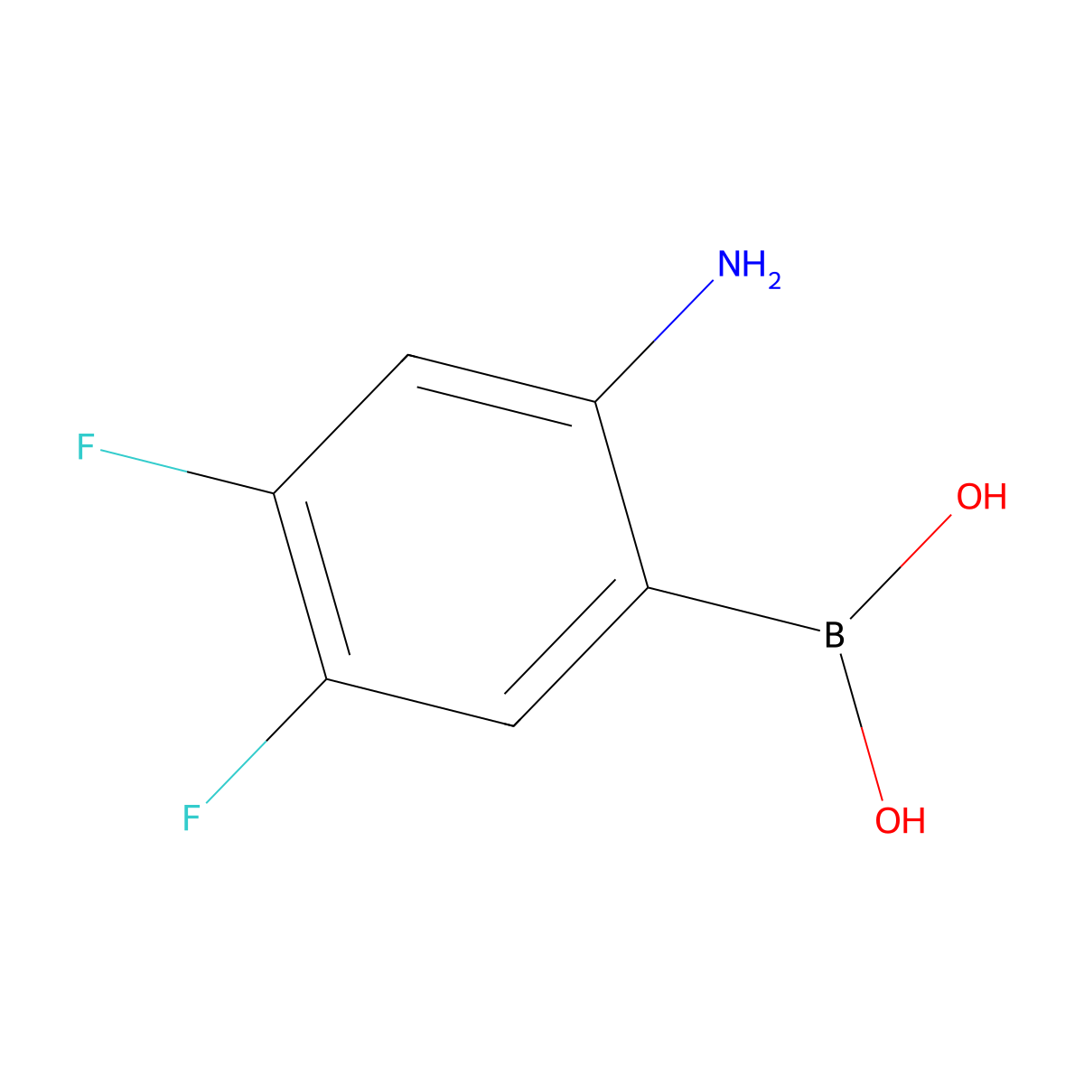(2-Amino-4,5-difluorophenyl)boronic acid molecular structure, CAS 1072952-14-7