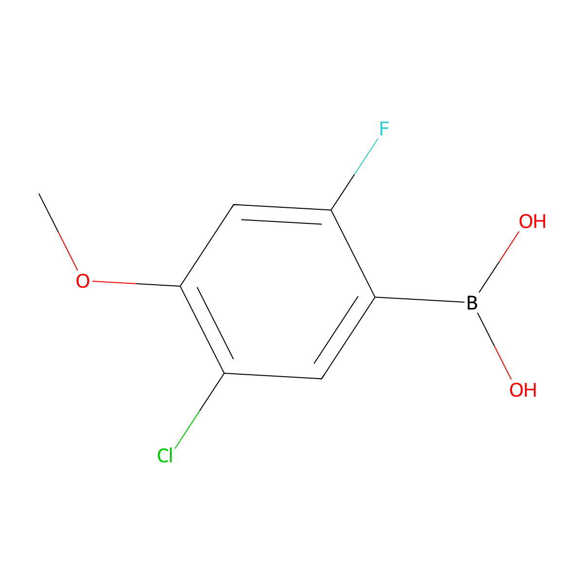 (5-Chloro-2-fluoro-4-methoxyphenyl)boronic acid molecular structure, CAS 1072952-18-1