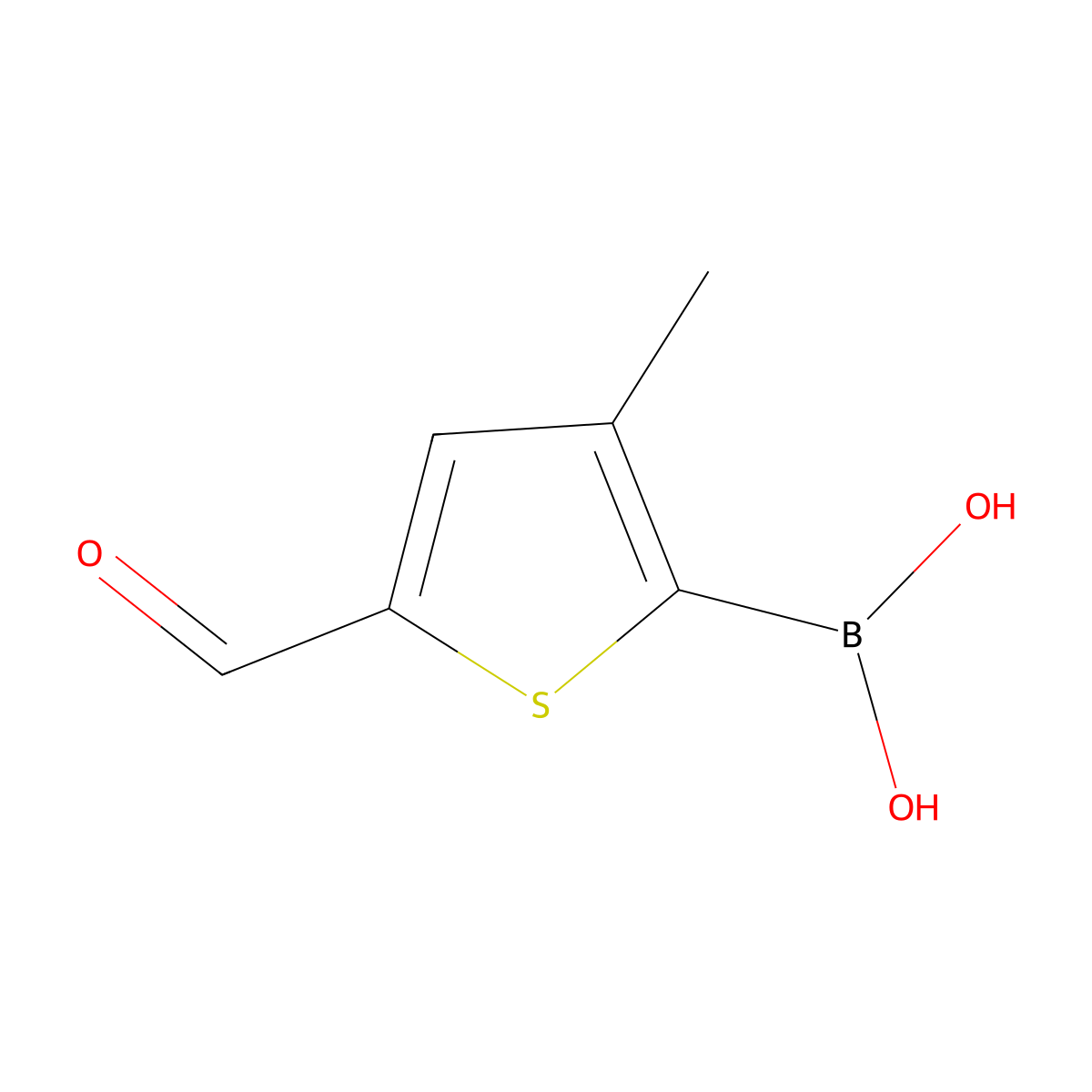 (5-Formyl-3-methylthiophen-2-yl)boronic acid molecular structure, CAS 1072952-28-3