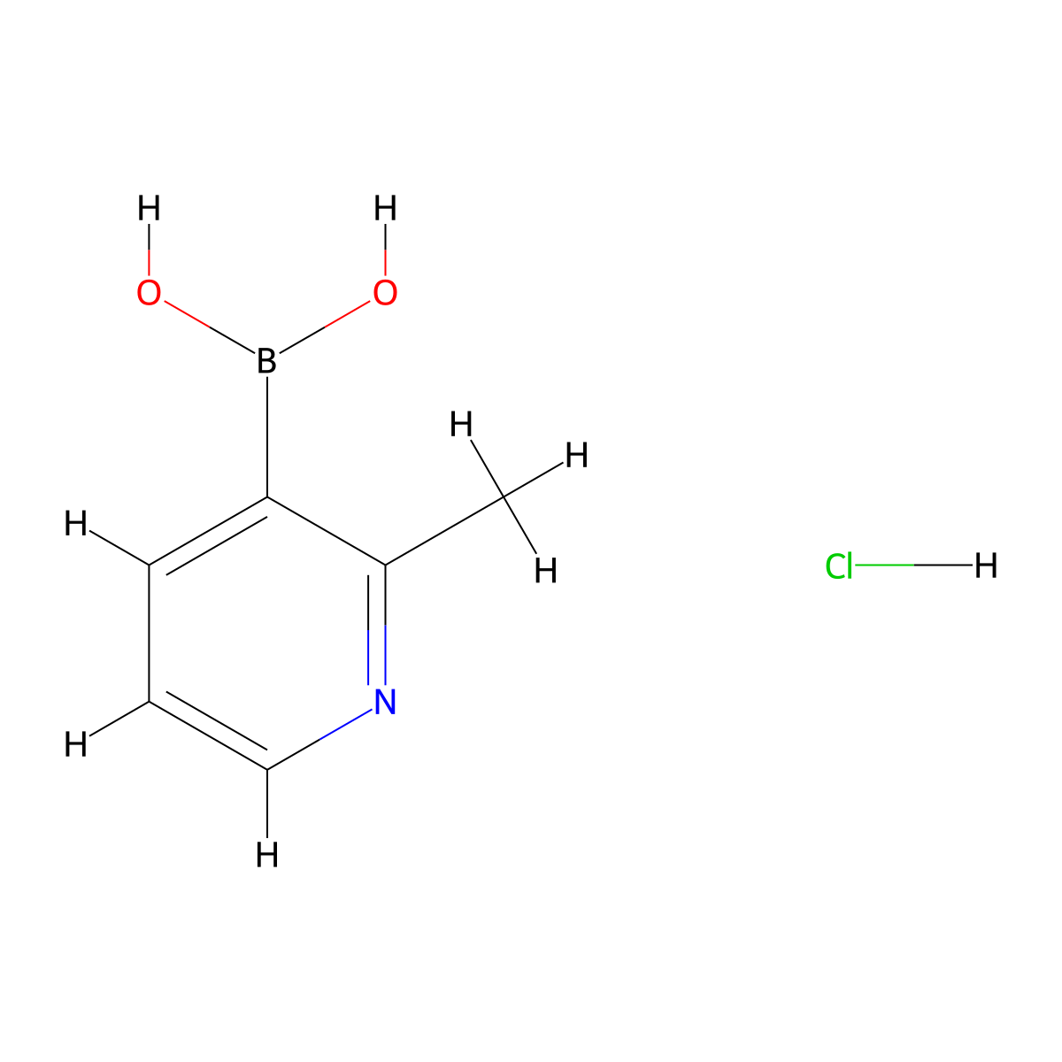 2-Methylpyridine-3-boronic acid hydrochloride molecular structure, CAS 1072952-34-1