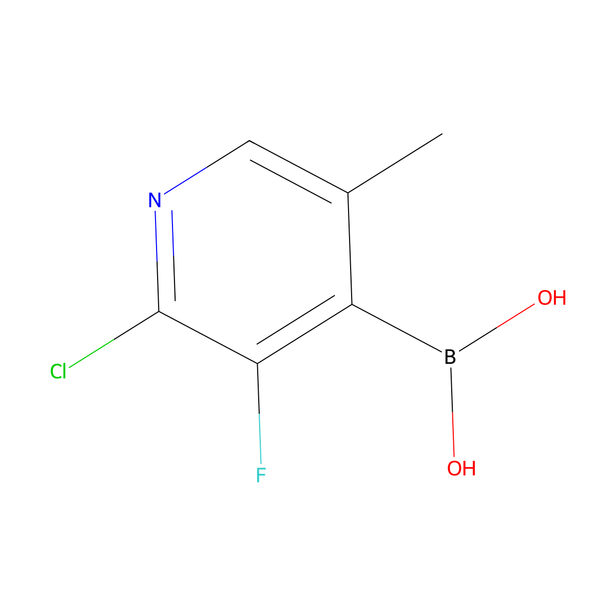 (2-Chloro-3-fluoro-5-methylpyridin-4-YL)boronic acid molecular structure, CAS 1072952-39-6