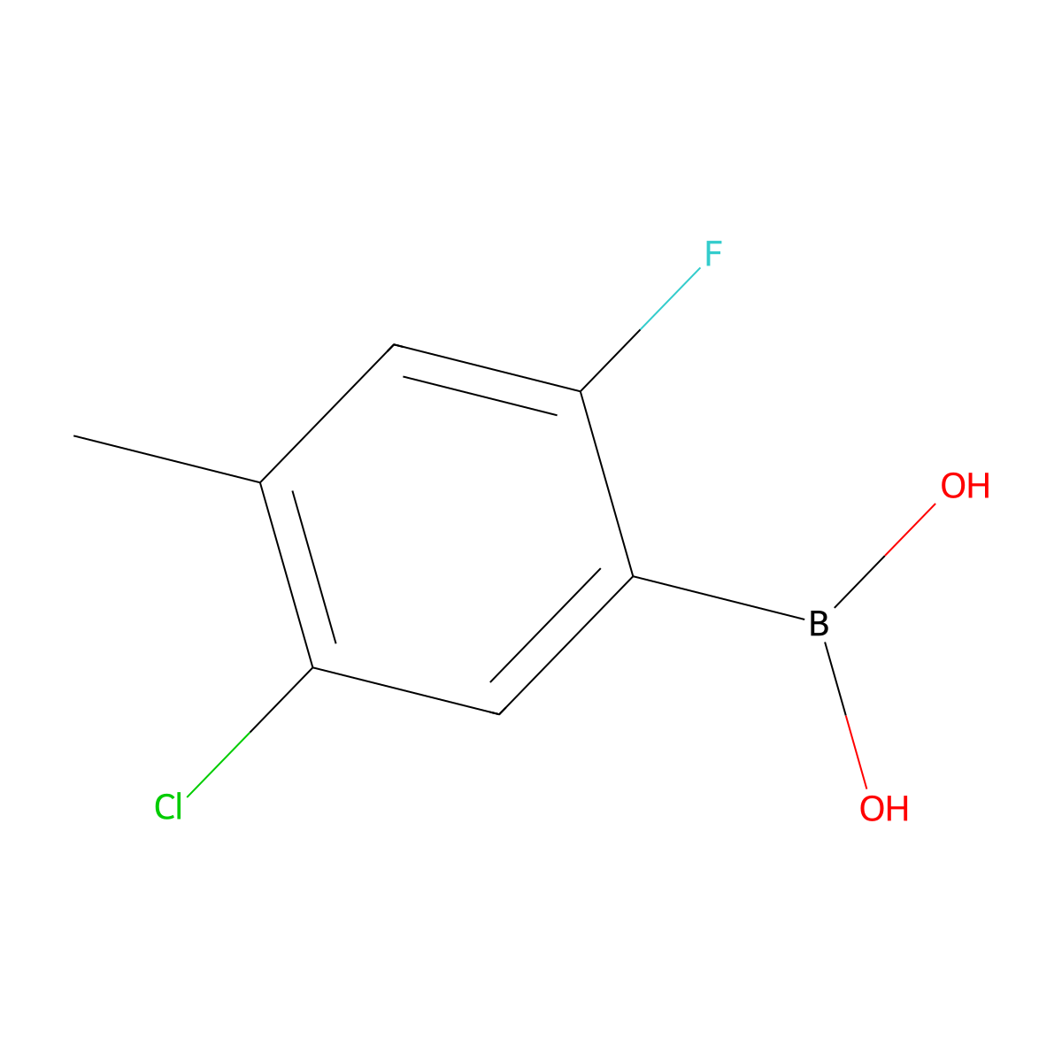 5-Chloro-2-fluoro-4-methylphenylboronic acid molecular structure, CAS 1072952-42-1