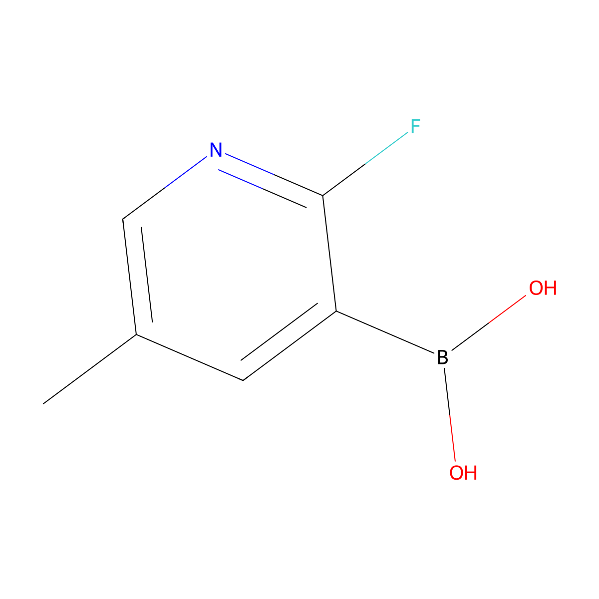 2-Fluoro-5-methylpyridine-3-boronic acid molecular structure, CAS 1072952-45-4