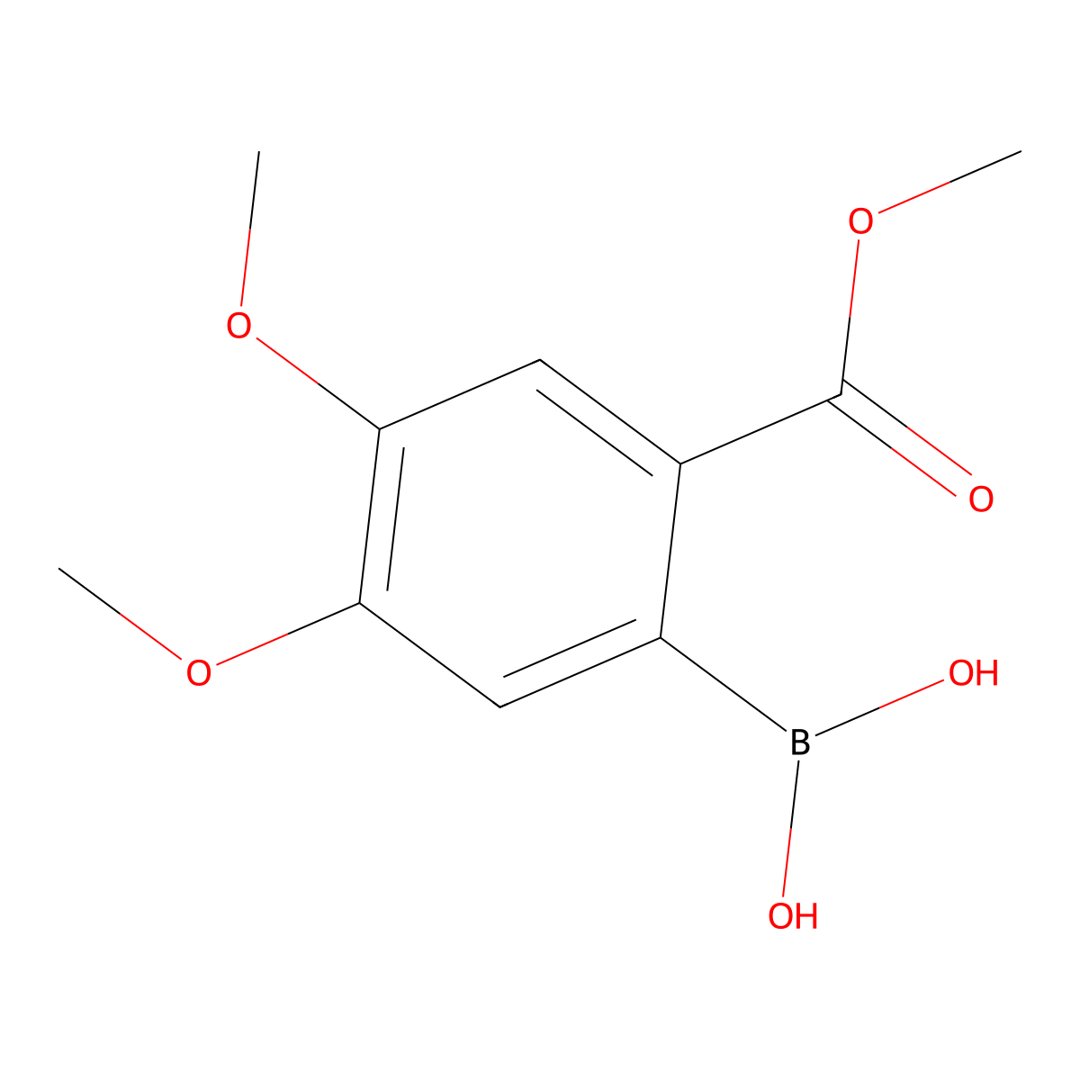 (4,5-Dimethoxy-2-(methoxycarbonyl)phenyl)boronic acid molecular structure, CAS 1072952-49-8