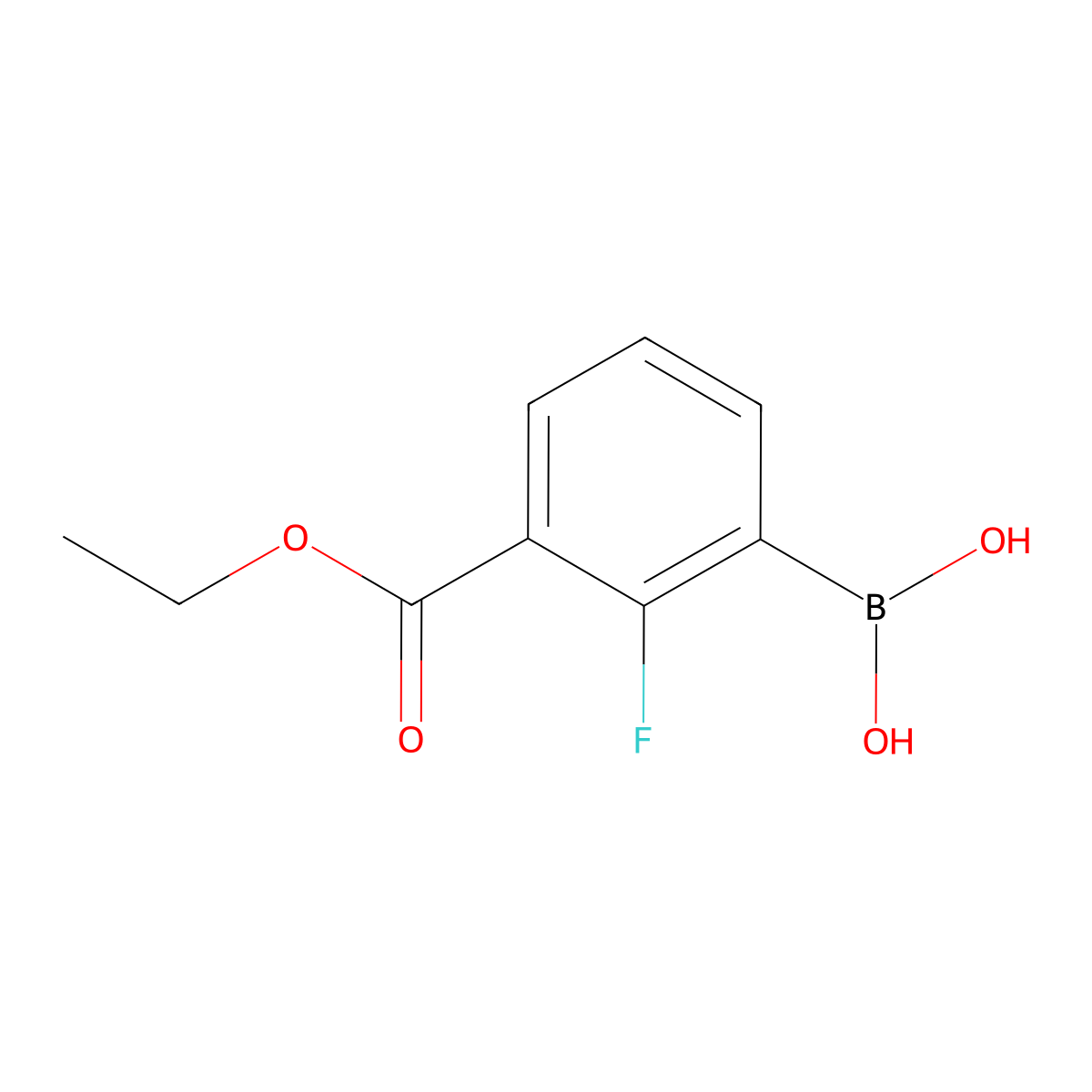 2-Fluoro-3-(ethoxycarbonyl)benzeneboronic acid molecular structure, CAS 1072952-52-3