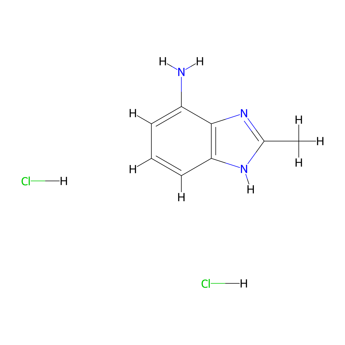 2-methyl-1H-1,3-benzodiazol-4-amine dihydrochloride molecular structure, CAS 1072959-18-2