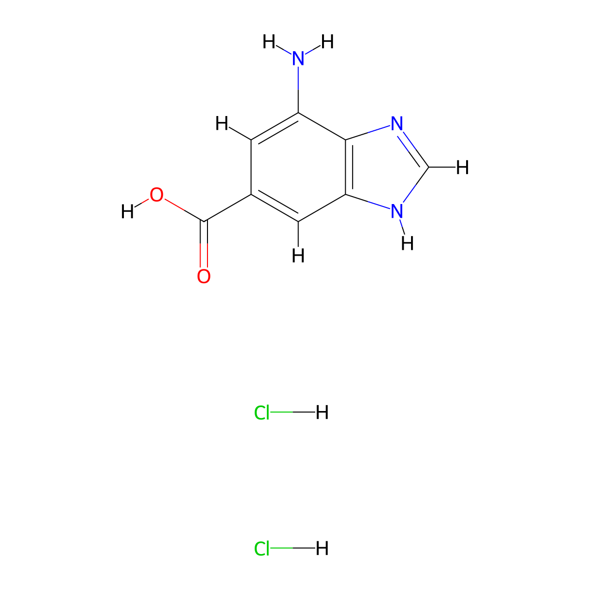 7-Amino-1H-benzo[d]imidazole-5-carboxylic acid dihydrochloride molecular structure, CAS 1072959-23-9