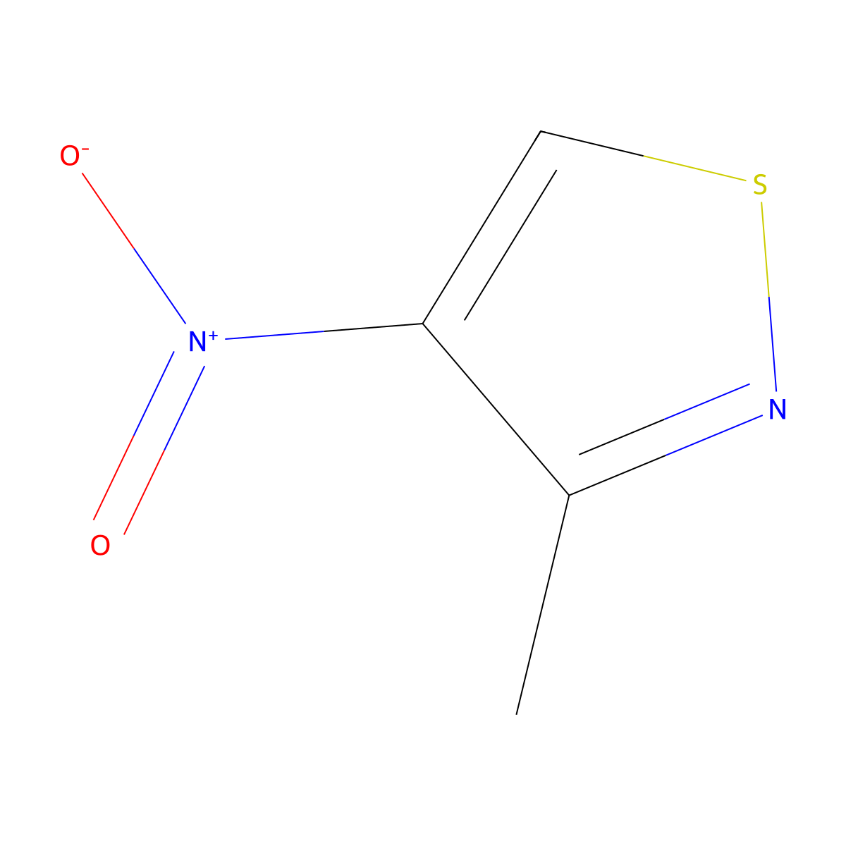 3-Methyl-4-nitro-1,2-thiazole molecular structure, CAS 1073-18-3