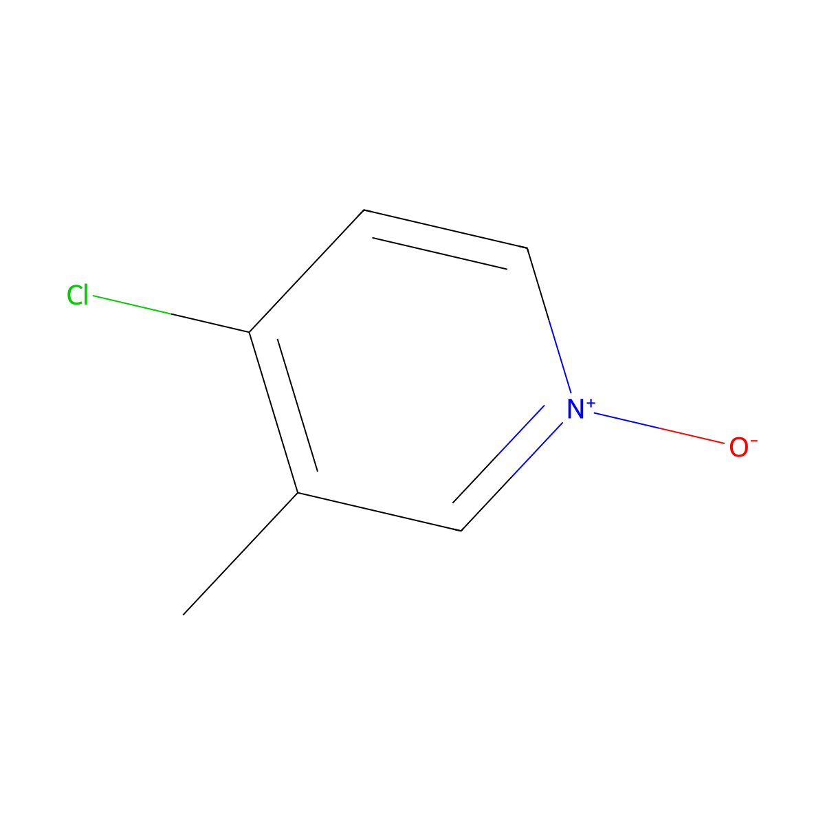 4-Chloro-3-methylpyridin-1-ium-1-olate molecular structure, CAS 1073-34-3