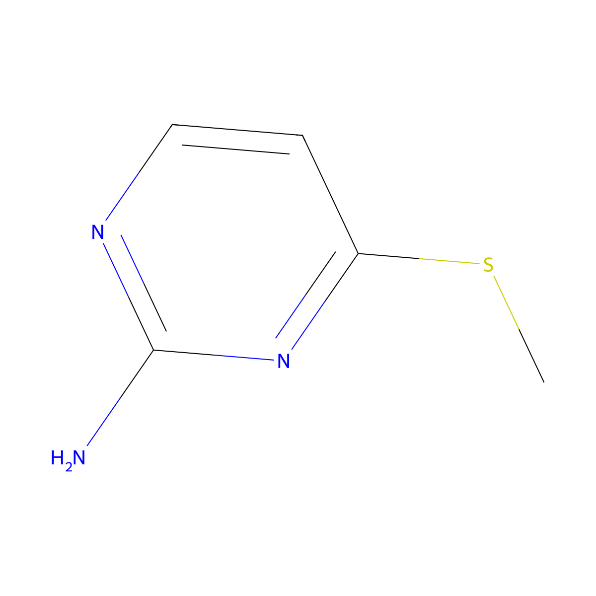 4-(Methylsulfanyl)pyrimidin-2-amine molecular structure, CAS 1073-54-7