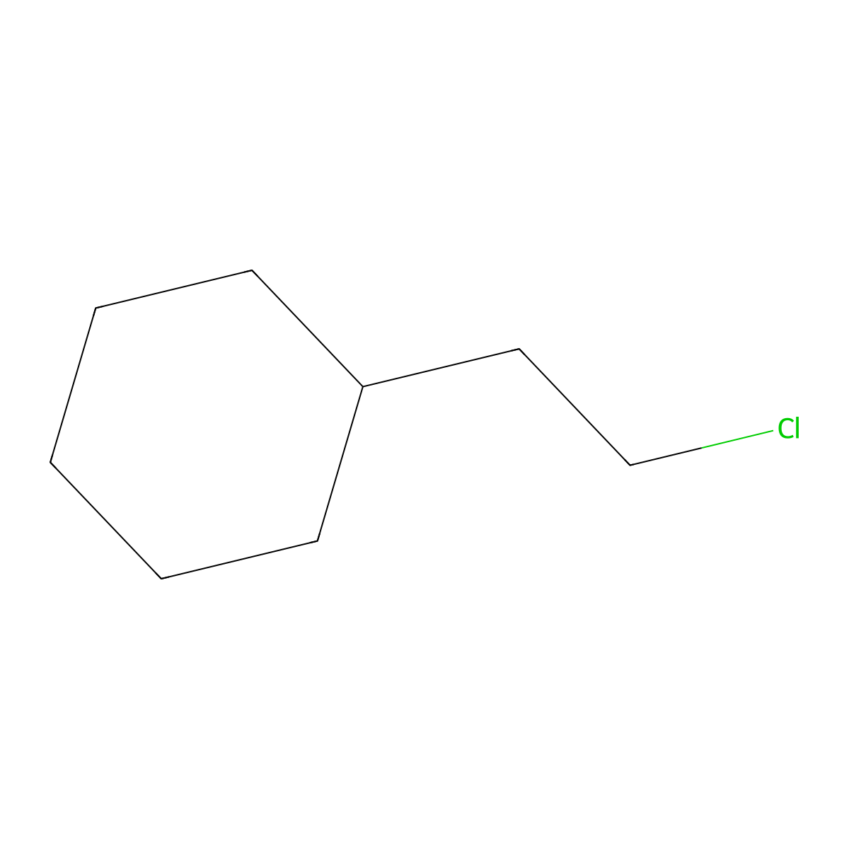(2-Chloroethyl)cyclohexane molecular structure, CAS 1073-61-6