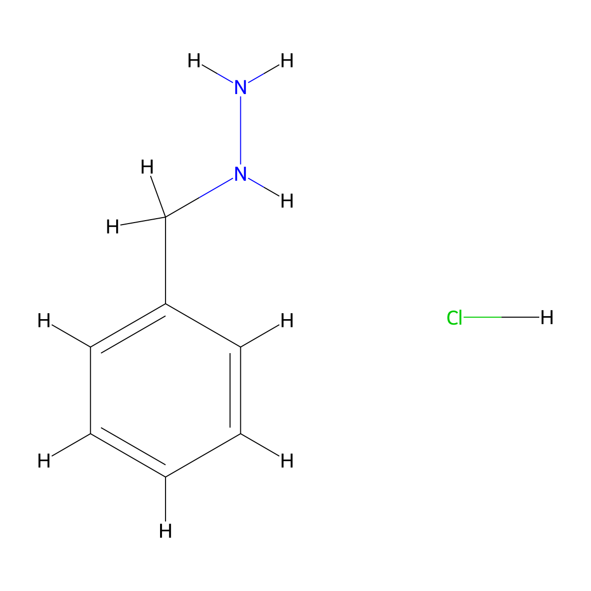Hydrazine, (phenylmethyl)-, hydrochloride (1:1) molecular structure, CAS 1073-62-7