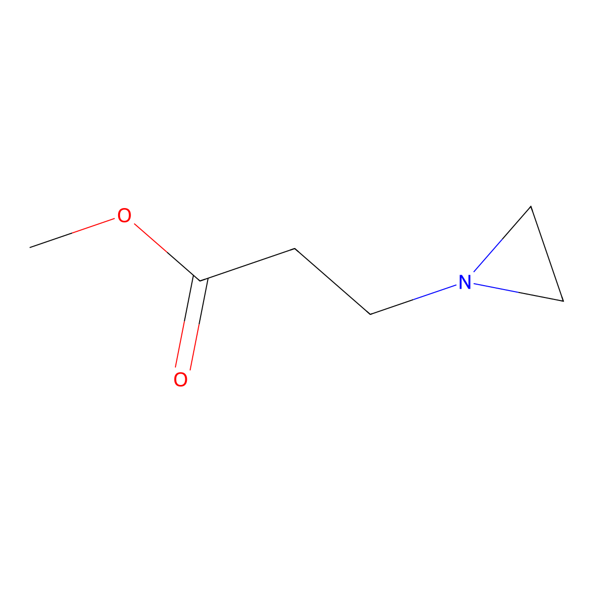 Methyl 3-(1-aziridinyl)propionate molecular structure, CAS 1073-77-4