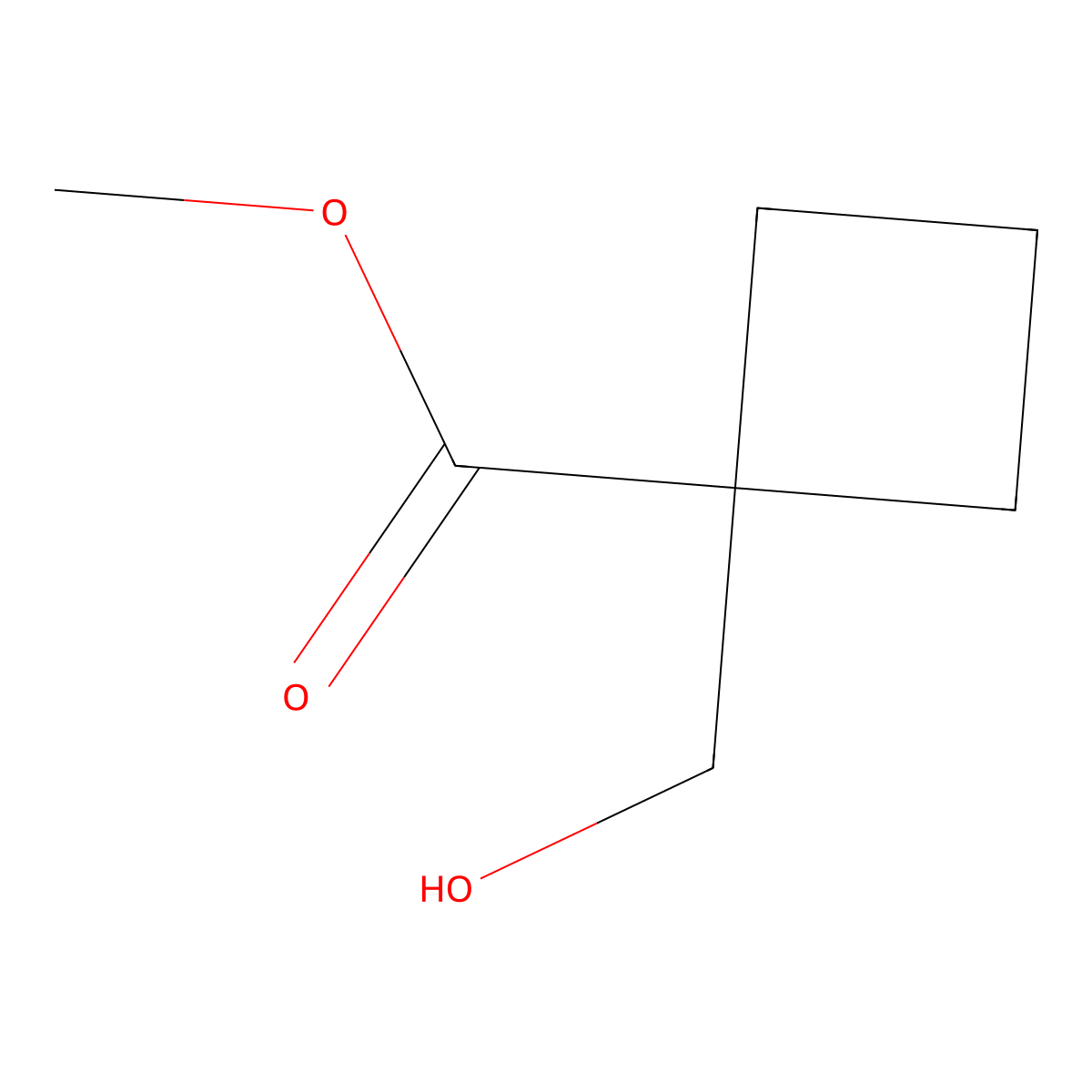 Methyl 1-(hydroxymethyl)cyclobutane-1-carboxylate molecular structure, CAS 1073-86-5