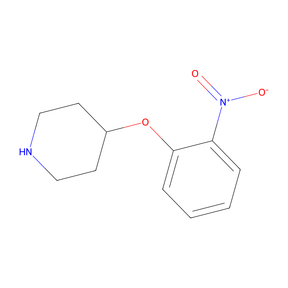 4-(2-Nitrophenoxy)piperidine molecular structure, CAS 1073055-66-9