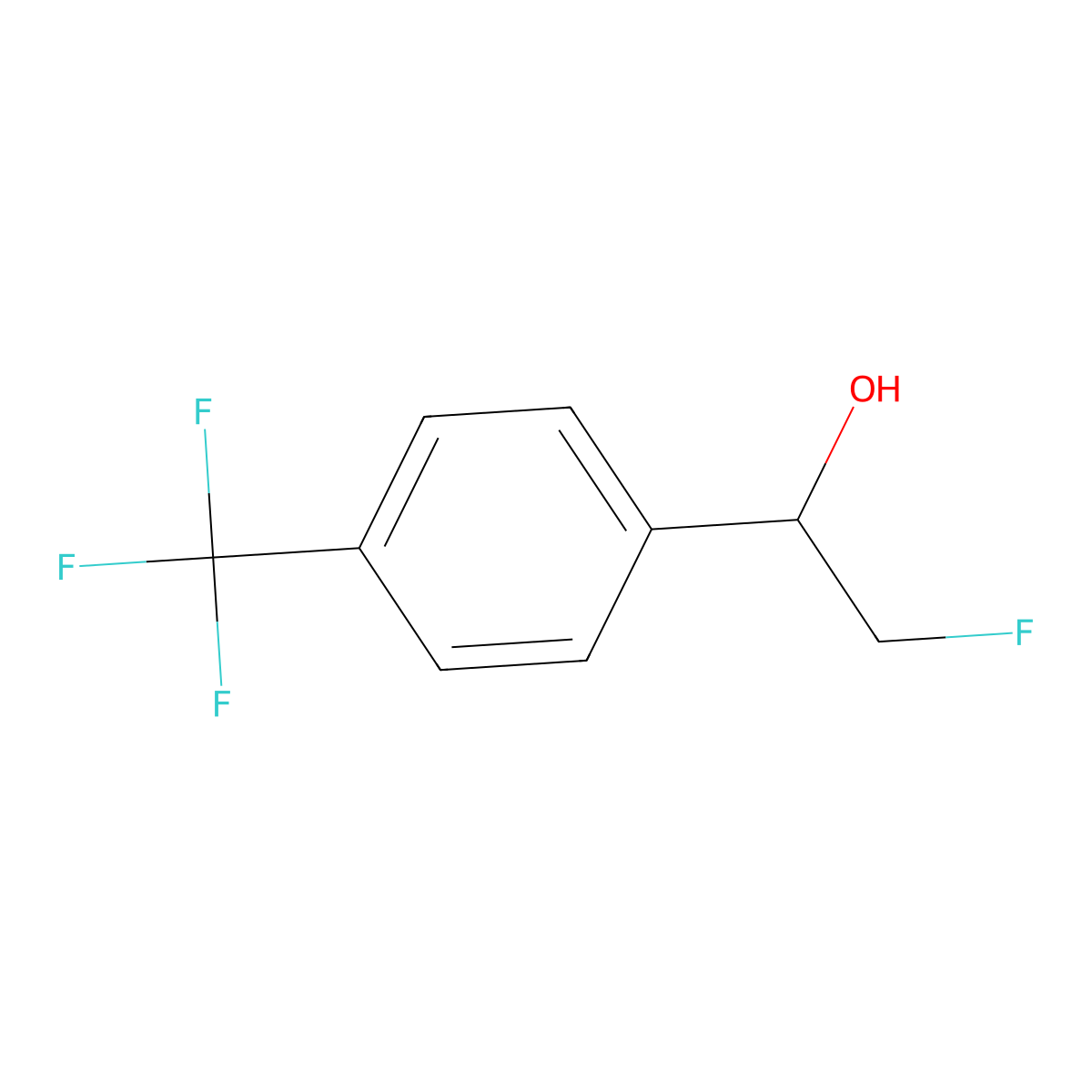 2-Fluoro-1-[4-(trifluoromethyl)phenyl]ethan-1-ol molecular structure, CAS 1073056-21-9