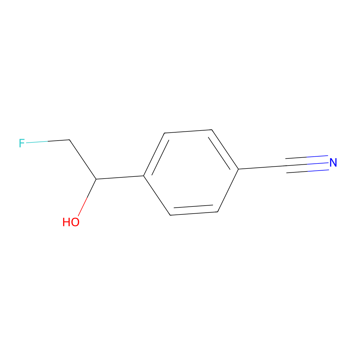 4-(2-Fluoro-1-hydroxyethyl)benzonitrile molecular structure, CAS 1073056-22-0