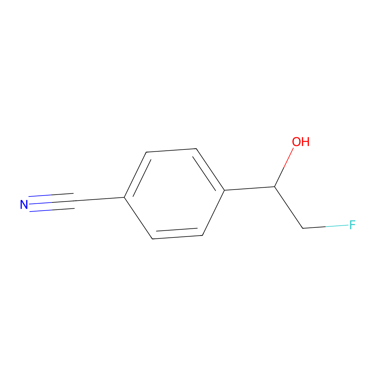 4-(2-Fluoro-1-hydroxyethyl)benzonitrile molecular structure, CAS 1073056-22-0