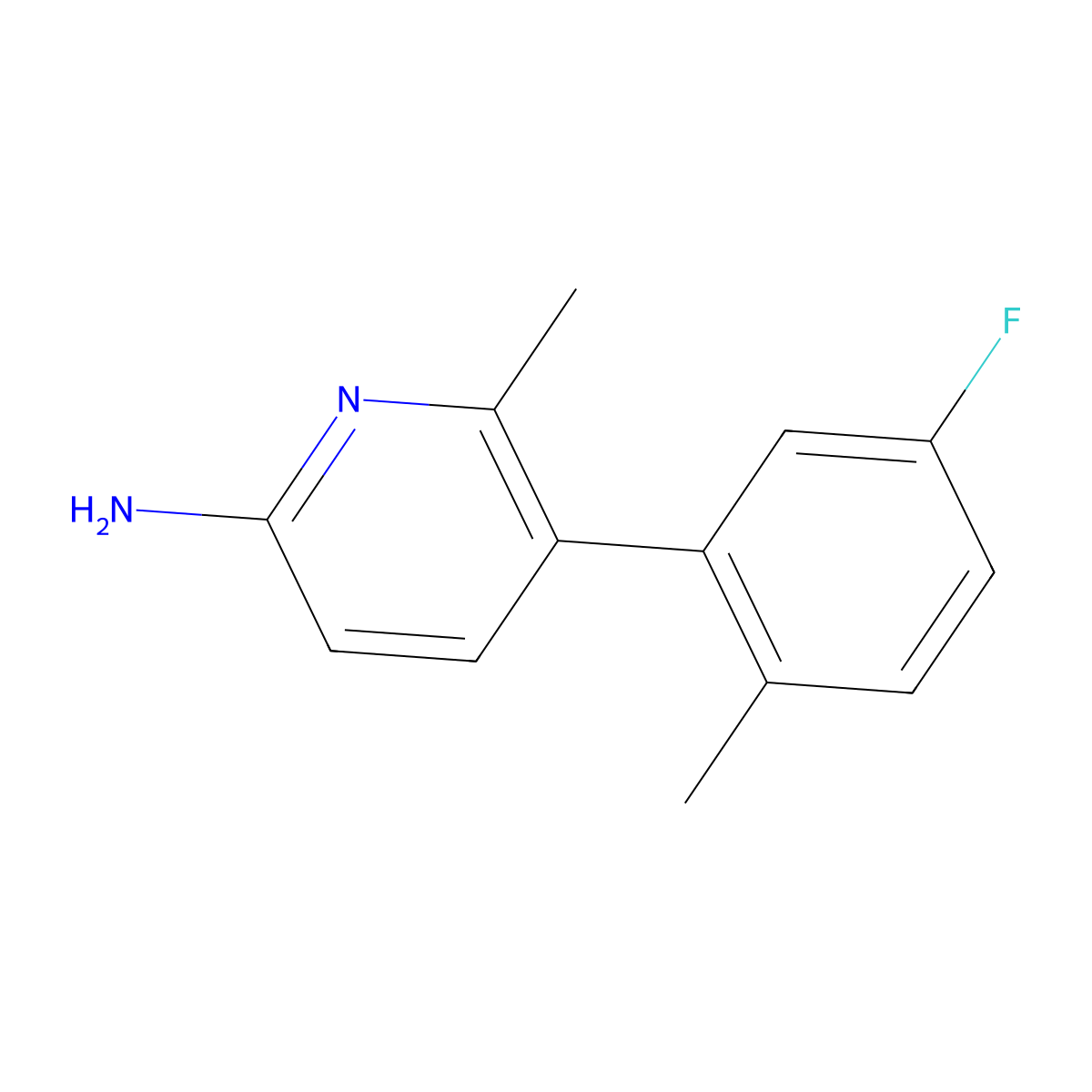 5-(5-Fluoro-2-methylphenyl)-6-methyl-2-pyridinamine molecular structure, CAS 1073110-81-2