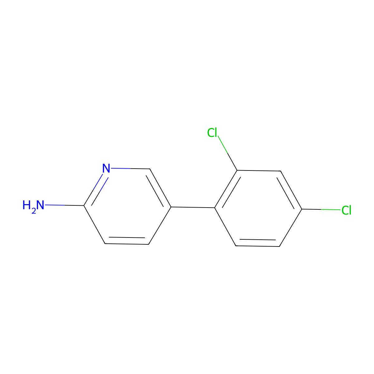 5-(2,4-Dichlorophenyl)pyridin-2-amine molecular structure, CAS 1073114-78-9