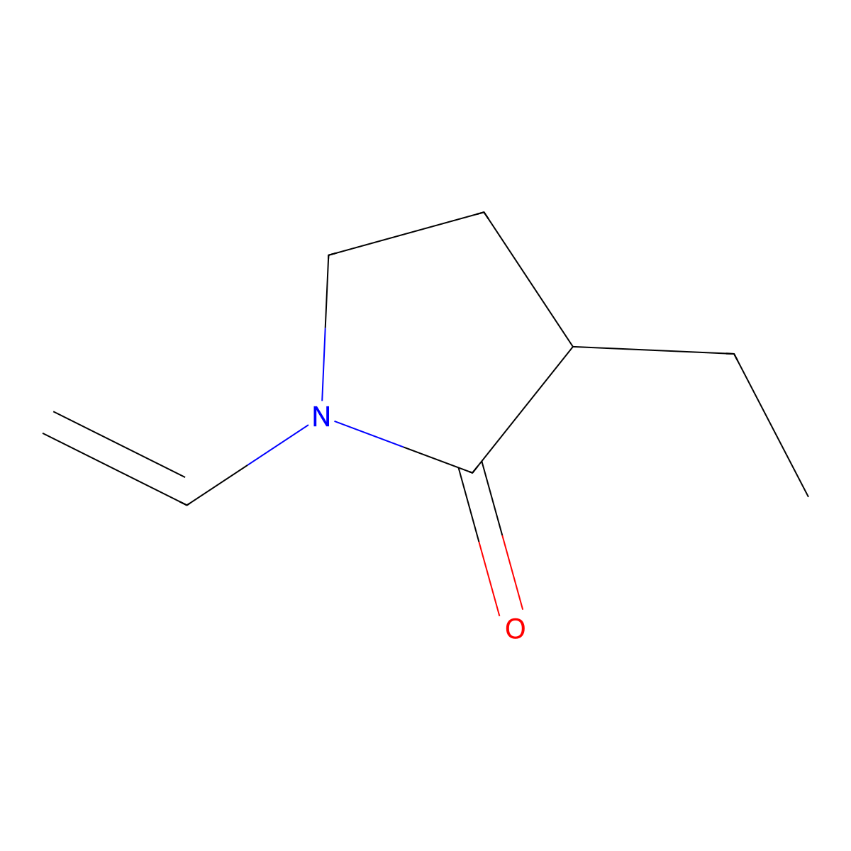 3-Ethyl-1-vinyl-2-pyrrolidone molecular structure, CAS 107313-85-9