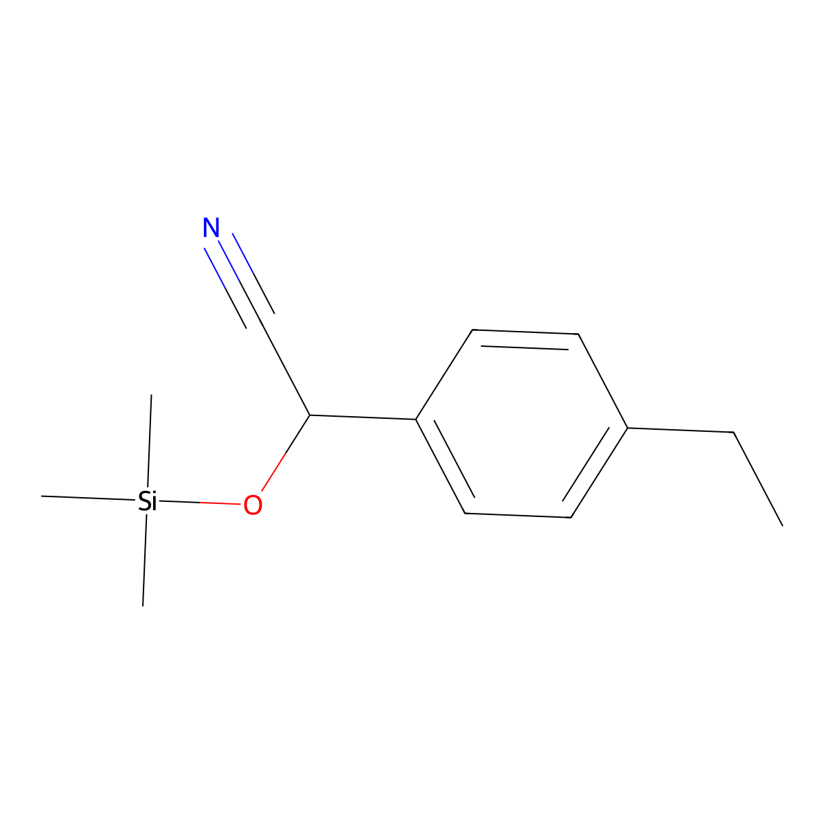 2-(4-Ethylphenyl)-2-[(trimethylsilyl)oxy]acetonitrile molecular structure, CAS 1073135-75-7