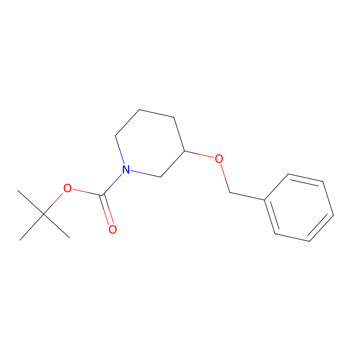 Tert-butyl 3-(benzyloxy)piperidine-1-carboxylate molecular structure, CAS 1073135-99-5