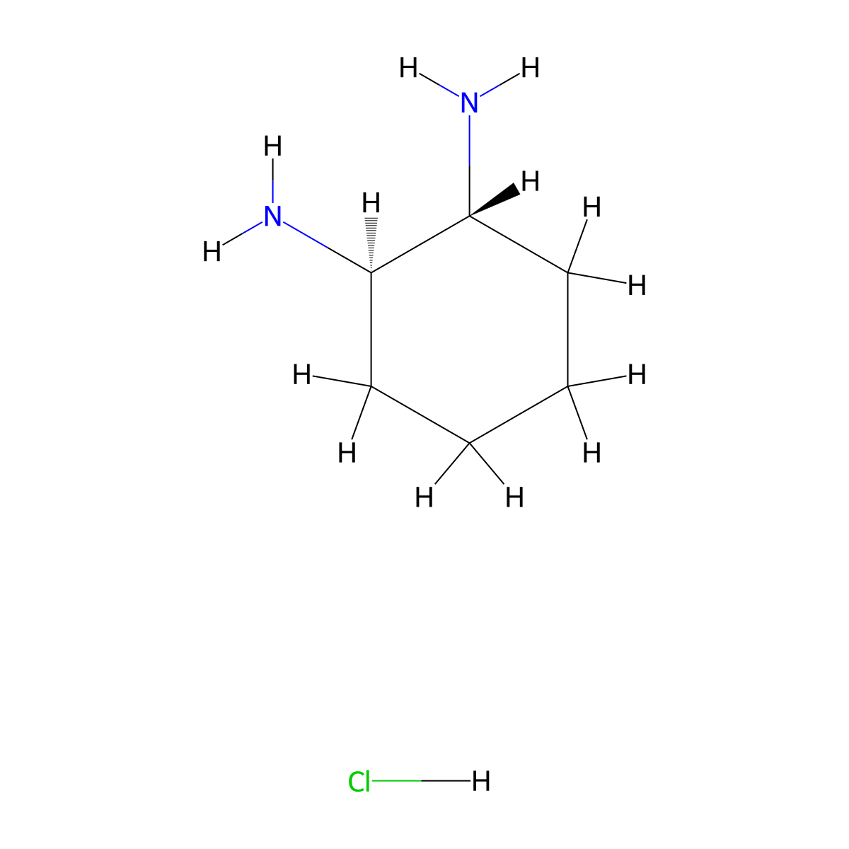 (1R,2R)-cyclohexane-1,2-diamine hydrochloride molecular structure, CAS 1073144-49-6
