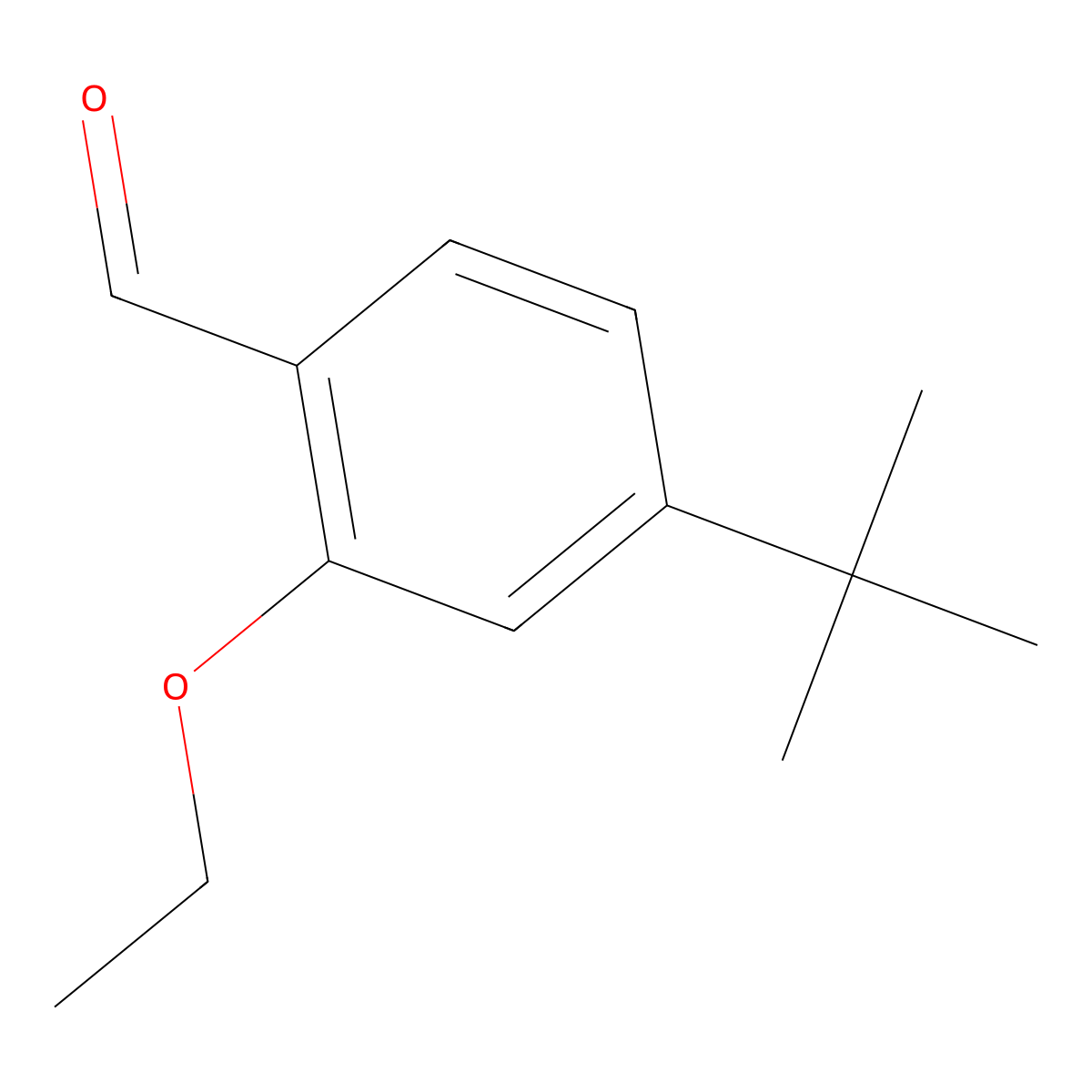 Benzaldehyde, 4-(1,1-dimethylethyl)-2-ethoxy- molecular structure, CAS 1073145-56-8