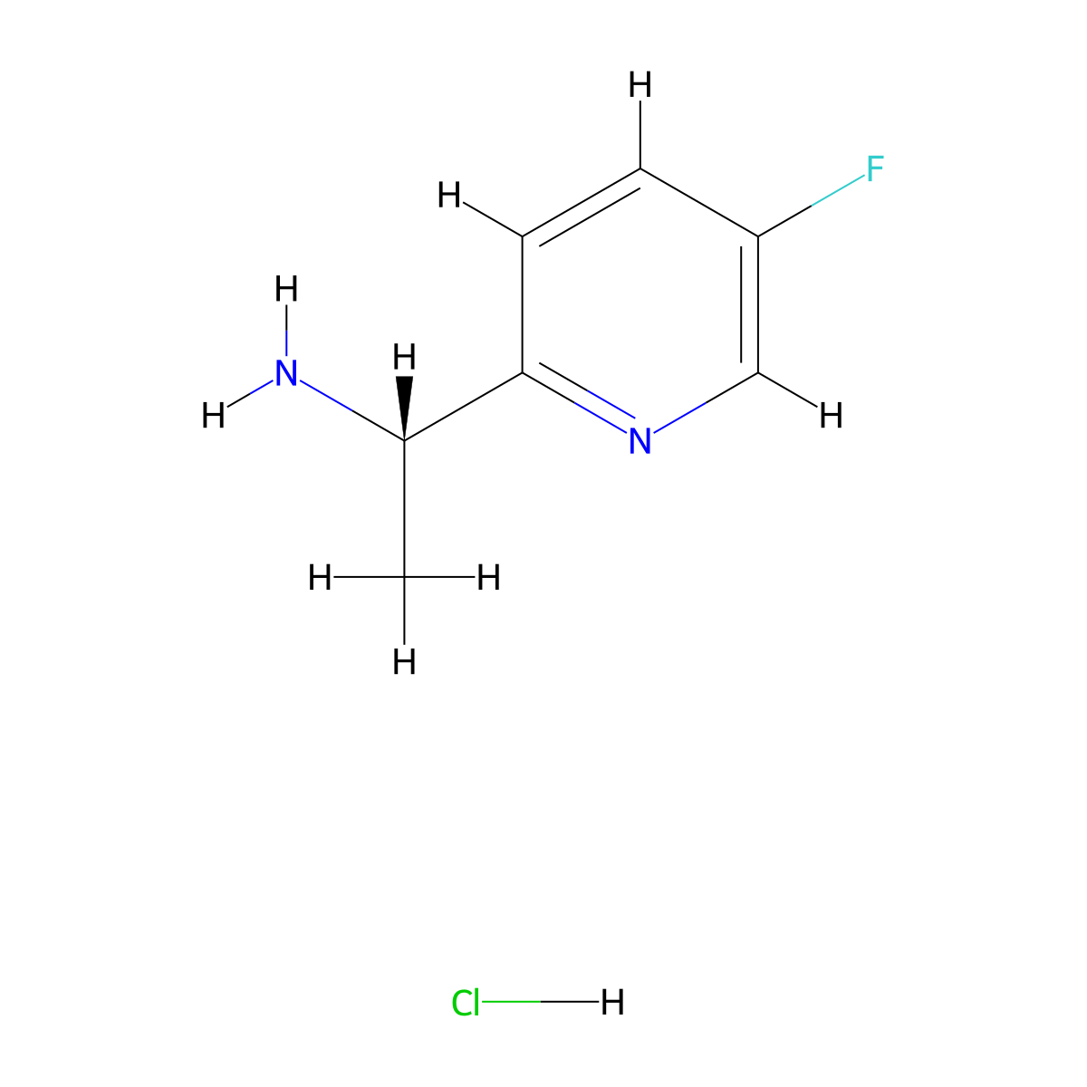 (S)-1-(5-fluoropyridin-2-yl)ethanamine hydrochloride molecular structure, CAS 1073149-00-4