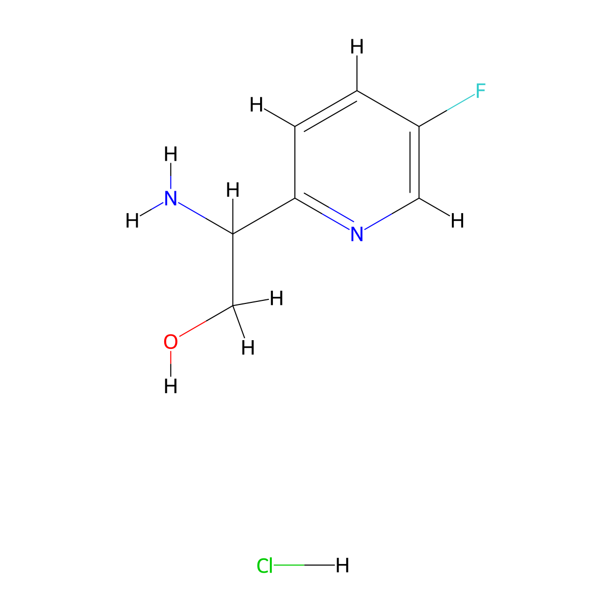 2-Amino-2-(5-fluoropyridin-2-yl)ethanol hydrochloride molecular structure, CAS 1073149-17-3