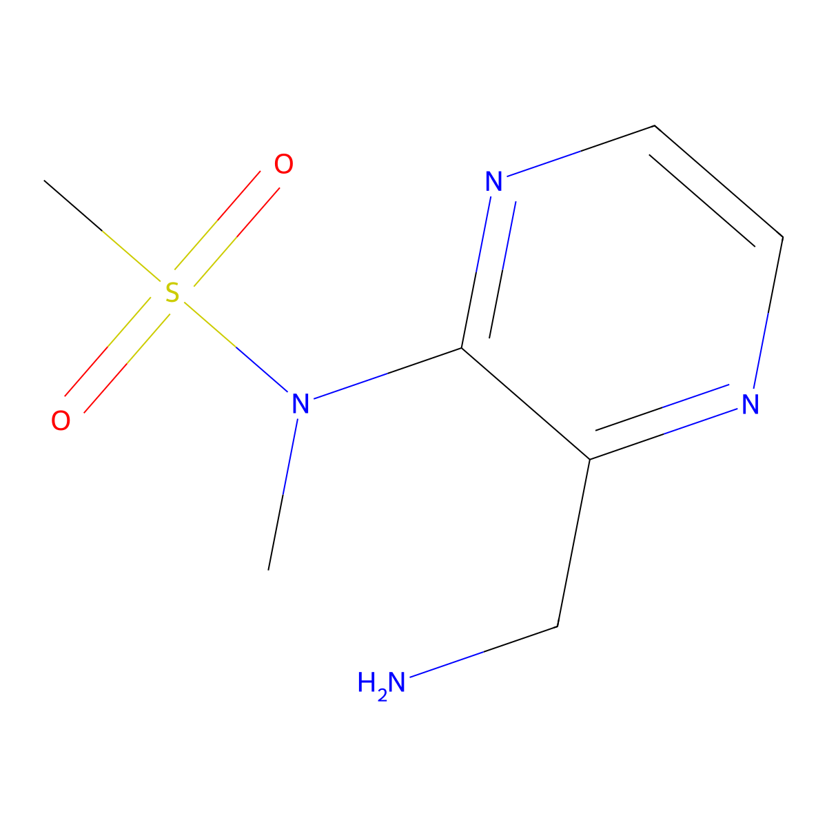 N-[3-(aminomethyl)pyrazin-2-yl]-N-methylmethanesulfonamide molecular structure, CAS 1073159-67-7