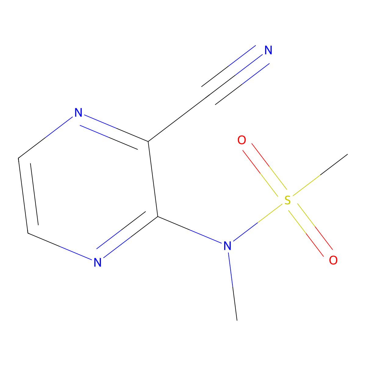 N-(3-cyanopyrazin-2-yl)-N-methylmethanesulfonamide molecular structure, CAS 1073159-68-8