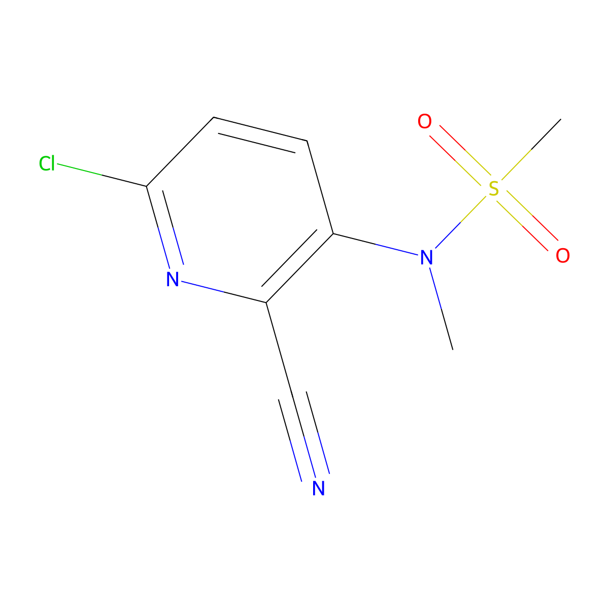 N-(6-chloro-2-cyanopyridin-3-yl)-n-methylmethanesulfonamide molecular structure, CAS 1073159-74-6
