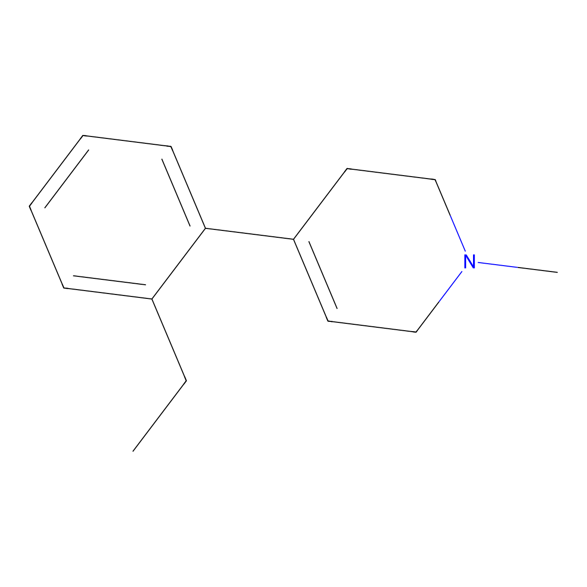 1-Methyl-4-(2'-ethylphenyl)-1,2,3,6-tetrahydropyridine molecular structure, CAS 107316-68-7