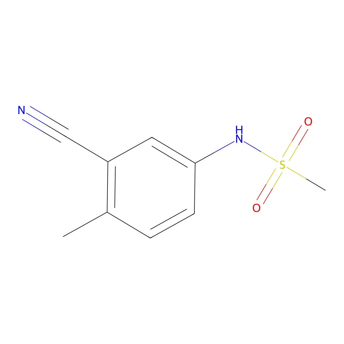 n-(3-Cyano-4-methyl-phenyl)-methanesulfonamide molecular structure, CAS 1073160-11-8