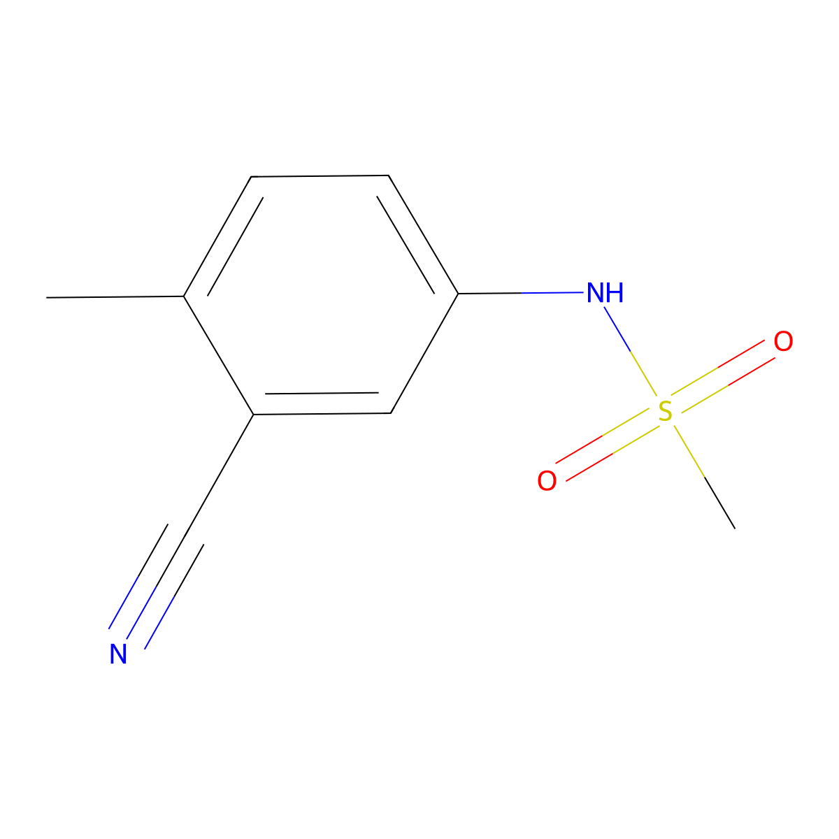 n-(3-Cyano-4-methyl-phenyl)-methanesulfonamide molecular structure, CAS 1073160-11-8