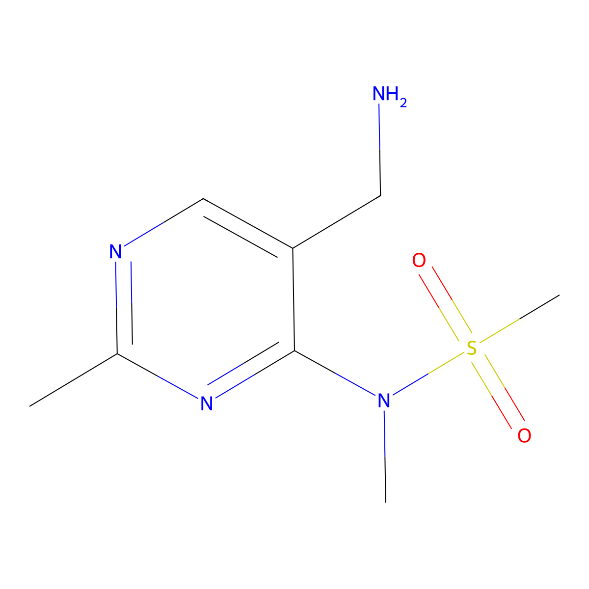 N-(5-(Aminomethyl)-2-methylpyrimidin-4-YL)-N-methylmethanesulfonamide molecular structure, CAS 1073160-13-0