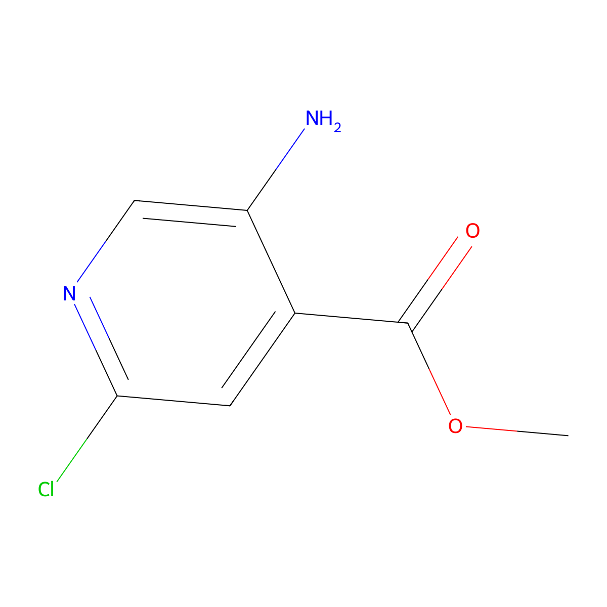 Methyl 5-amino-2-chloroisonicotinate molecular structure, CAS 1073182-59-8