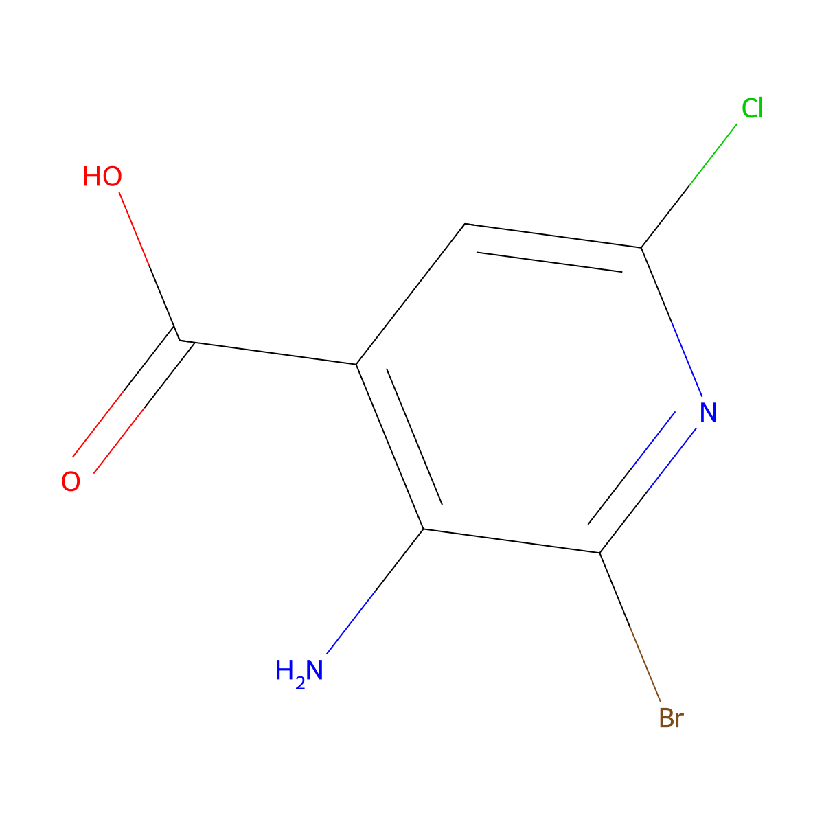 3-Amino-2-bromo-6-chloropyridine-4-carboxylic acid molecular structure, CAS 1073182-69-0