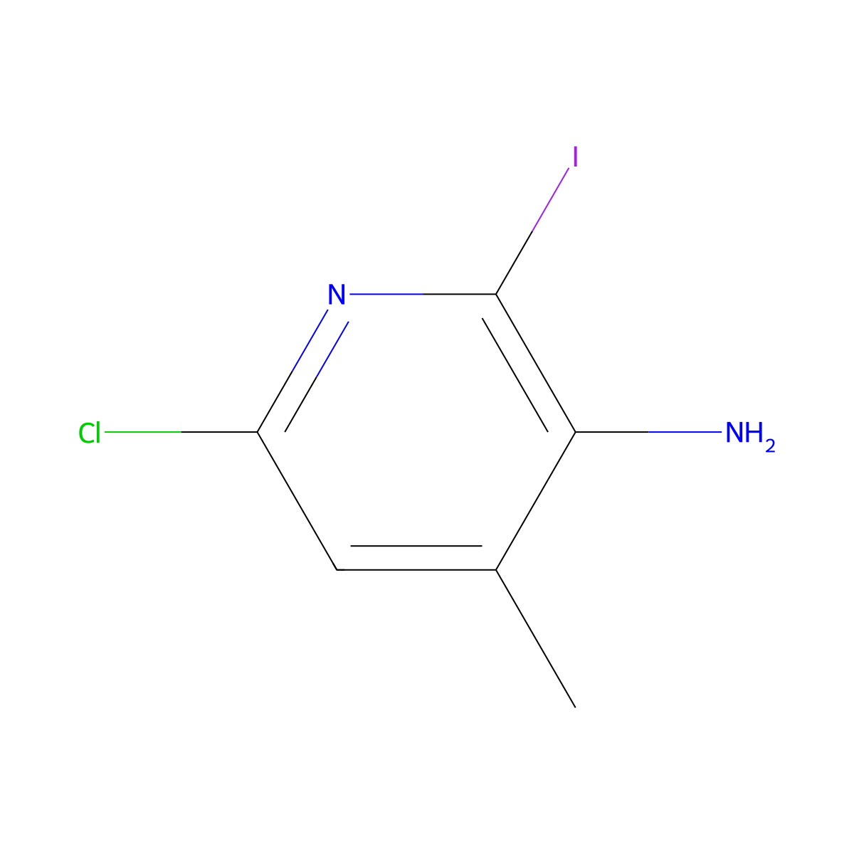 6-Chloro-2-iodo-4-methylpyridin-3-amine molecular structure, CAS 1073182-74-7