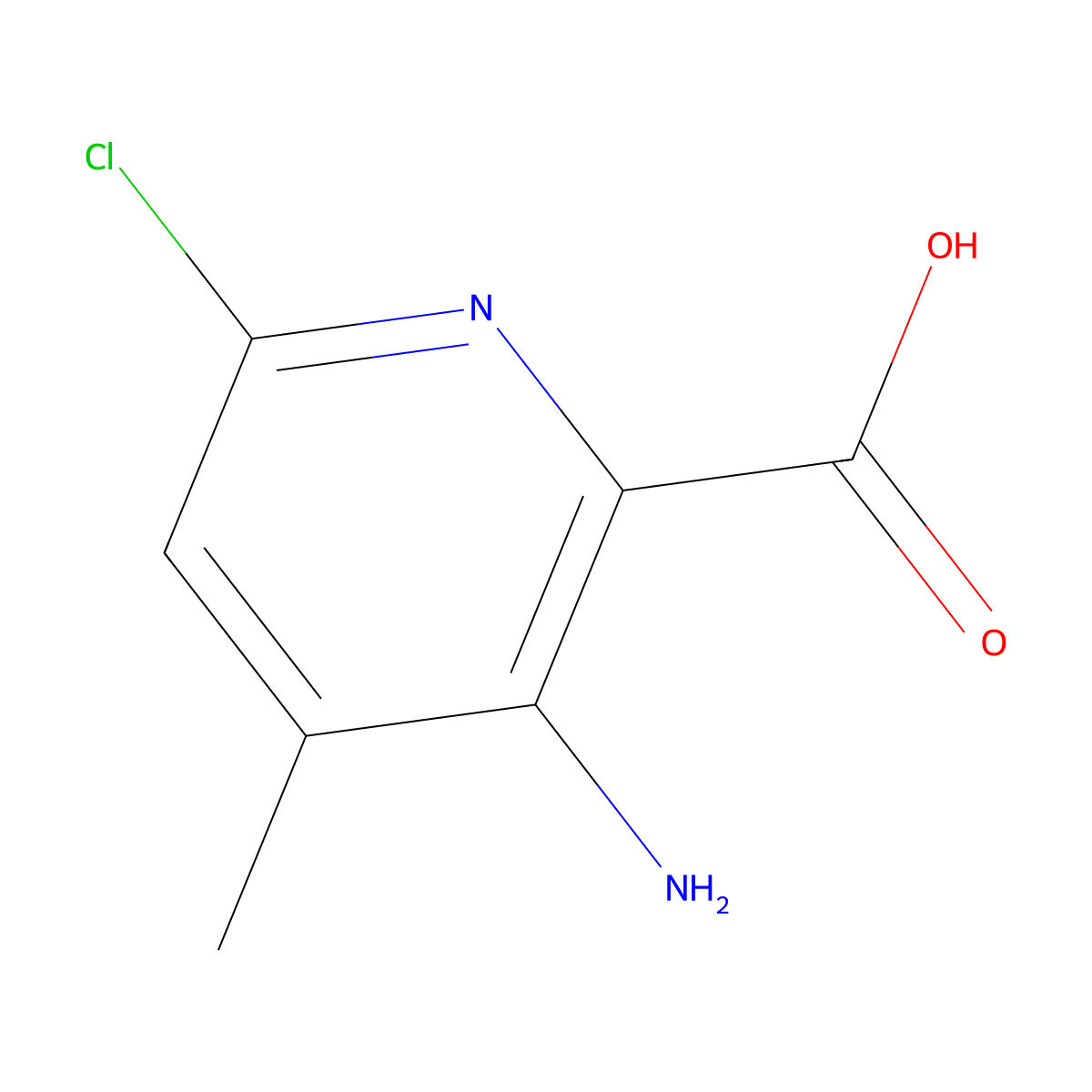 3-Amino-6-chloro-4-methylpicolinic acid molecular structure, CAS 1073182-76-9